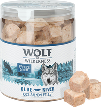Blandpack: 2 sorter Wolf of Wilderness - RAW Snacks Green Fields & Blue Rive (120 g)