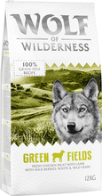 Økonomipakke: 2 x 12 kg Wolf of Wilderness Tørrfôr - Green Fields - Lam