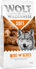 Økonomipakke: 2 x 12 kg Wolf of Wilderness - Soft & Strong Wide Acres Kylling
