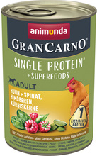 Animonda GranCarno Adult Superfoods 6 x 400 g Kyckling & spenat, hallon, pumpafrön