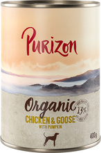 Purizon 6 x i olika storlekar till prova-på-pris! - Organic Chicken & Goose with Pumpkin (6 x 400 g)
