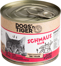 Ekonomipack: Dogs'n Tiger Adult Cat 12 x 200 g - Smakrikt nötkött