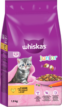 Ekonomipack: Whiskas torrfoder - Junior Kyckling (2 x 1,9 kg)