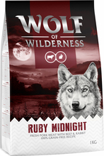 2 x 1 kg Wolf of Wilderness torrfoder till sparpris! - Adult Ruby Midnight - Beef & Rabbit