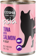 Økonomipakke Cosma Asia i gelé 12 x 400 g - Tunfisk & laks