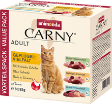 Blandet pakke: Animonda Carny Pouch 8 x 85 g - Mix: 3 Fjerkræ-varianter