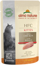Ekonomipack: Almo Nature HFC Kitten 12 x 55 g - Med kyckling