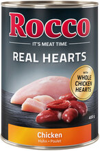 Rocco Real Hearts 12 x 400 g - Kyckling med hela kycklinghjärtan