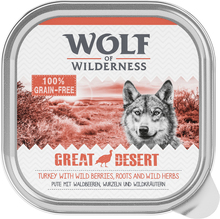 Økonomipakke: 24 x 300 g Wolf of Wilderness Adult - Great Desert - Kalkun