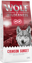 Økonomipakke: 2 x 12 kg Wolf of Wilderness Tørrfôr - Crimson Sunset - Lam og geit