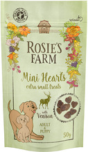 Rosie's Farm Snacks Puppy & Adult "Mini Hearts" Venison - Ekonomipack: 3 x 50 g