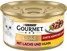 Ekonomipack: Gourmet Gold Bitar i sås 48 x 85 g - Lax & kyckling