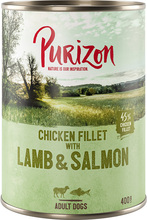 Purizon Lam med laks Adult - kornfri - Som supplement: 6 x 400 g Lam & Laks våtfòr