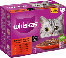 Whiskas 1+ Adult portionspåsar 12 x 85 g - Klassiskt urval i sås