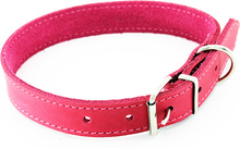 Heim halsband med dekorsöm, pink - 44 - 54 cm halsomfång, B 25 mm