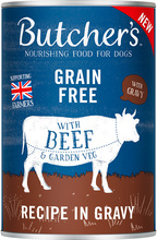 Økonomipakke Butcher's Original kornfri til hunder 48 x 400 g - Storfe i saus