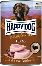 Ekonomipack: Happy Dog Sensible Pure 24 x 400 g - Texas (kalkon pur)