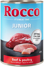 Økonomipakke Rocco Junior 24 x 400 g - Okse + kalcium