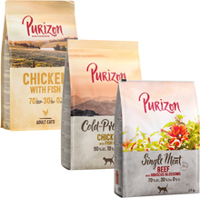 3 x 2,5 kg Purizon torrfoder i blandpack - prova nu! - Kyckling & fisk/ Cold Pressed Kyckling / Single Meat Kyckling