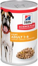 Økonomipakke: 24 x 370 g Hill's vådfoder til hunde - Adult Light Kylling