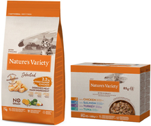 7 kg Nature's Variety + 12 x 85 g Bites in Sauce Mixpack till sparpris - Selected Kitten Free Range Chicken
