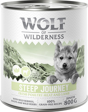 Wolf of Wilderness Junior “Expedition” 6 x 800 g - Steep Journey - Fjäderfä & lamm