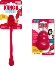 Sparesett: KONG Classic + KONG rengjøringsbørste – KONG Classic M (8,5 cm) + rengjøringsbørste S-XXL