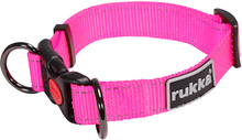 Rukka® Bliss Neon -kaulapanta, vaaleanpunainen - S-koko: 30–40 cm kaulanympärys, L 20 mm