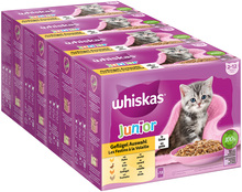Økonomipakke: Whiskas Junior portionsposer 96 x 85 g - Fjerkræ udvalg i Gele