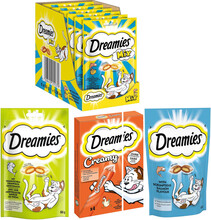 Dreamies Snacks til spesialpris! - 12 x 10 g Creamy Snacks kylling + 2 x 60 g Mix Pack laks & ost + 2 x 60 g tunfisk + 2 x 60 g laks