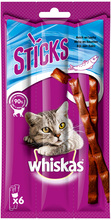 2 + 1 gratis! 3 x Whiskas snacks - Sticks: Rikt på Laks (42 x 36 g)