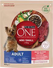 Purina One Mini Adult Beef & Rice - Ekonomiförpackning: 3 x 800 g