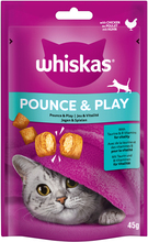 2 + 1 gratis! 3 x Whiskas snacks - Pounce & Play: Kylling (3 x 45 g)