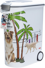 Curver fodertunna för hund - Palmdesign: upp till 20 kg torrfoder (54 liter)