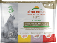 Ekonomipack: Almo Nature HFC Natural Pouch 24 x 55 g - Blandpack: Kyckling (3 sorter)