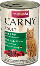 Ekonomipack: Animonda Carny Adult 12 x 400 g - Nötkött & rådjur med lingon