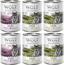 10 % Rabatt! Wolf of Wilderness mixpakker - 6 x 400 g (Classic bokser): SENIOR 4x Lam & Kylling, 2x And & kalv