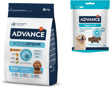 1,5/3 kg Advance Puppy + 3 x 150 g Snack på köpet! - Medium Puppy Protect 3 kg + Puppy Snack - 3 x 150 g