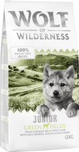 Økonomipakke: 2 x 12 kg Wolf of Wilderness - JUNIOR Green Fields Lam