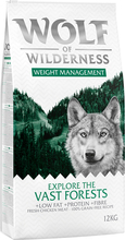 Økonomipakke: 2 x 12 kg Wolf of Wilderness - Explore: The Vast Forests - Weight Management Kylling