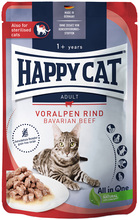 Happy Cat Pouch Meat in Sauce 12 x 85 g - Bavarian Beef - nötkött