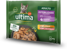 Ekonomipack: Ultima Cat Sterilized 96 x 85 g - Kyckling & lax