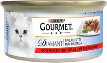 Gourmet Diamant 24 x 85 g våtfoder för katter - Filéer med naturligt nötkött