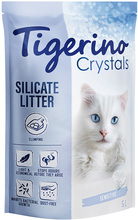 Tigerino Crystals Sensitive klumpbildande strö – parfymfritt - Ekonomipack: 3 x 5 l