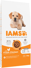 IAMS for Vitality Dog Puppy & Junior Large kylling - 2 x 12 kg