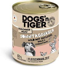 Ekonomipack: Dogs'n Tiger gourmetmeny för hundar 12 x 800 g - Vilt med fjäderfä, päron, hirs och ätkastanj