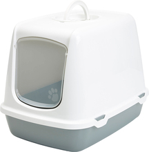 Savic Oscar kattetoilet - Startsæt: Toilet hvid/lysegrå + 2 ekstra filtre + 12 Bag it up