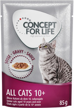 Concept for Life All Cats 10+ - Forbedret oppskrift! - Som supplement: 12 x 85 g Concept for Life All Cats 10+ i saus