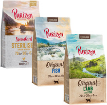 3 x 2,5 kg Purizon torrfoder i blandpack - prova nu! - Sterilised Mix I: Kyckling & fisk / Fisk / Lamm & fisk
