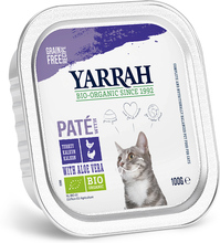 48 x 100 g Yarrah Luomu -säästöpakkaus - Pâté: luomukana & luomukalkkuna ja luomu- aloe vera